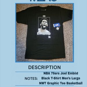 NBA Joel Embiid Black Graphic Short Sleeve Tee